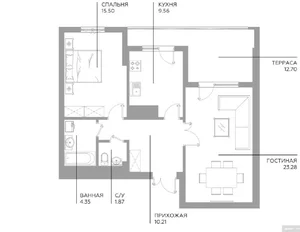 Фото 3 2-комн. квартира в Инфинити