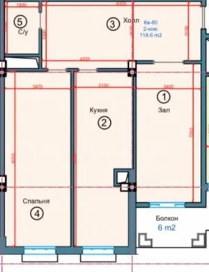 Фото 1 3-комн. квартира в ЖК Метропол