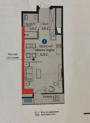 Фото 1 1-комн. квартира в Дружба Народов