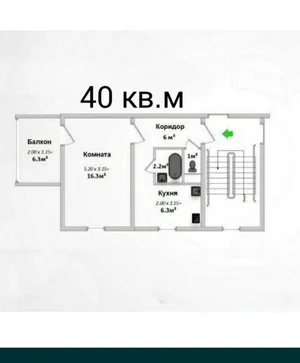 Фото 10 1-комн. квартира в Кадышва базар