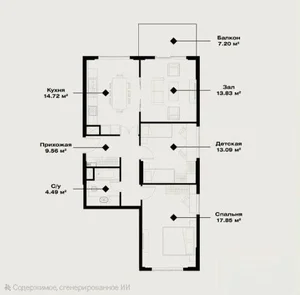Фото 2 3-комн. квартира в Новомосковской - Аккурган